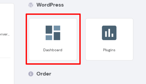 WordPress의 대쉬보드 Dashboard를 클릭