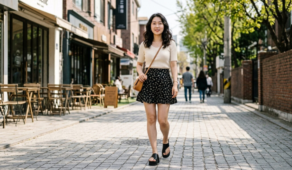 Mini flare skirt + platform toe ring image